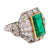 Art Deco Inspired AGL Colombian Minor Oil Emerald Diamond Platinum Ring Rings Jack Weir & Sons   