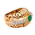 Retro French Emerald and Diamond 18k Rose Gold Platinum Dome Ring Rings Jack Weir & Sons   