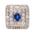 Art Deco Sapphire and Diamond Platinum Square Ring Rings Jack Weir & Sons   