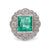 Art Deco GIA 4.00 Carat Colombian Emerald Diamond Platinum Cluster Ring Rings Jack Weir & Sons   