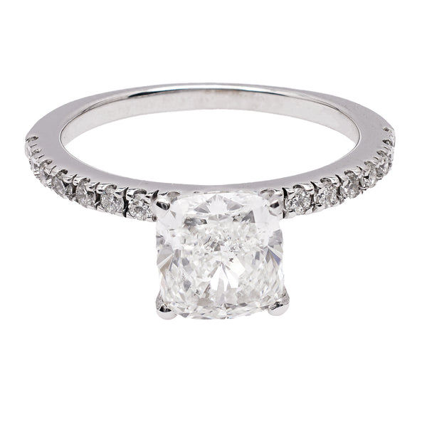 GIA 2.01 Carat Cushion Modified Brilliant Cut Diamond 14k White Gold Ring Rings Jack Weir & Sons   