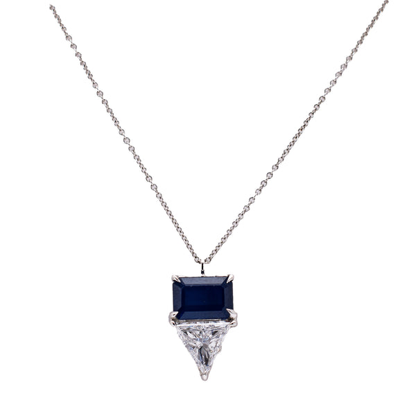 Italian Diamond Sapphire 18k White Gold Necklace Necklaces Jack Weir & Sons   