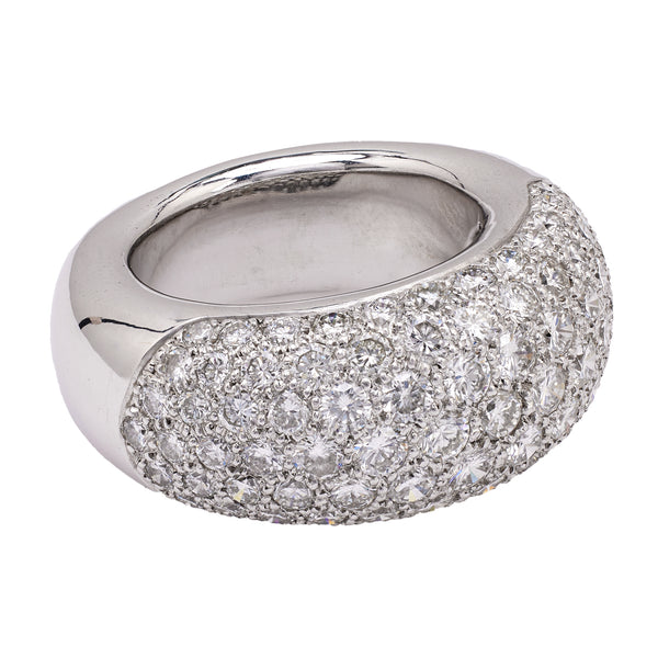 French Pave Diamond Platinum Dome Ring Rings Jack Weir & Sons   
