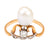 Belle Époque French Pearl and Diamond 18k Yellow Gold Platinum Tiara Ring Rings Jack Weir & Sons   