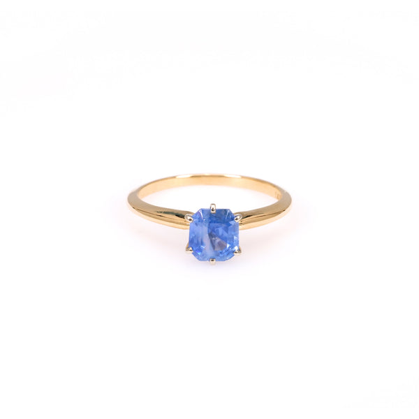 1.50 Carat Sapphire 14k Yellow Gold Solitaire Ring