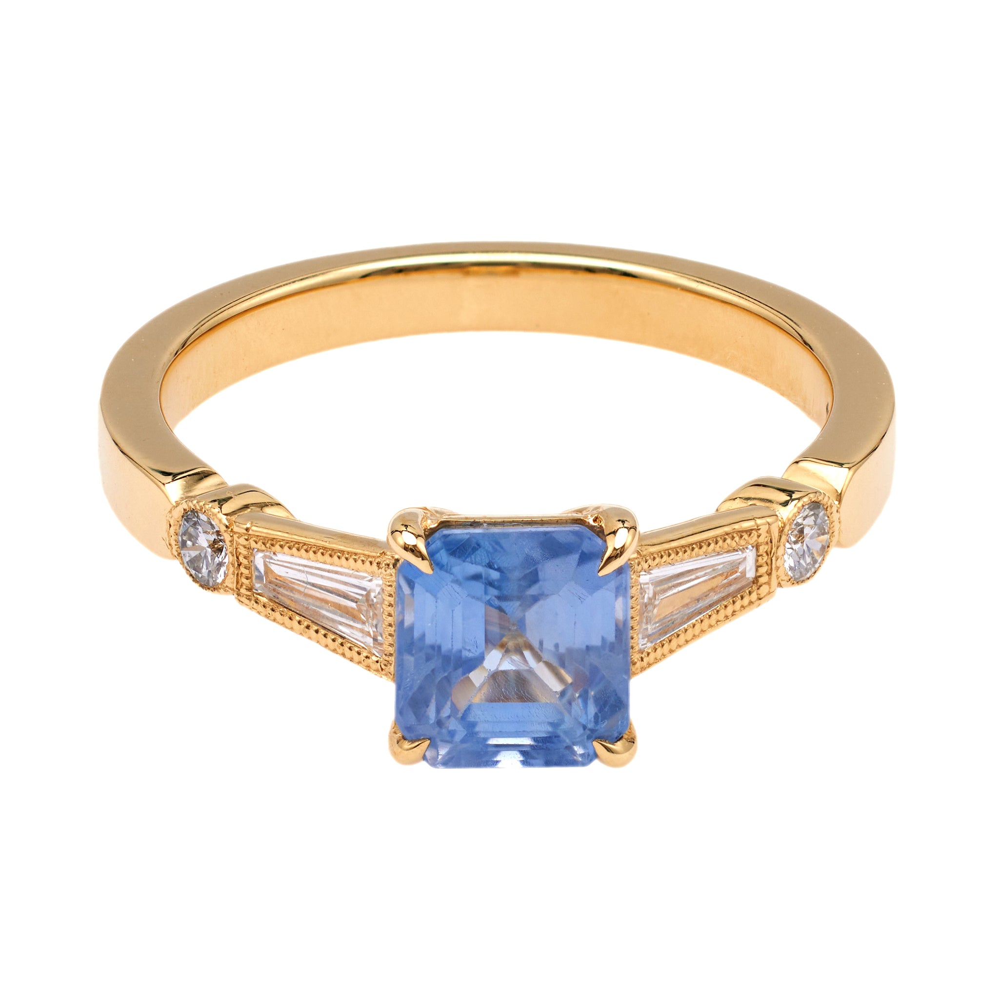1.70 Carat Sapphire and Diamond 18k Yellow Gold Ring Rings Jack Weir & Sons   