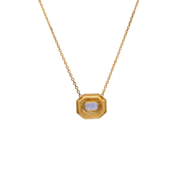 0.99 Carat Sapphire and Diamond 18k Yellow Gold Pendant Necklace Necklaces Jack Weir & Sons   