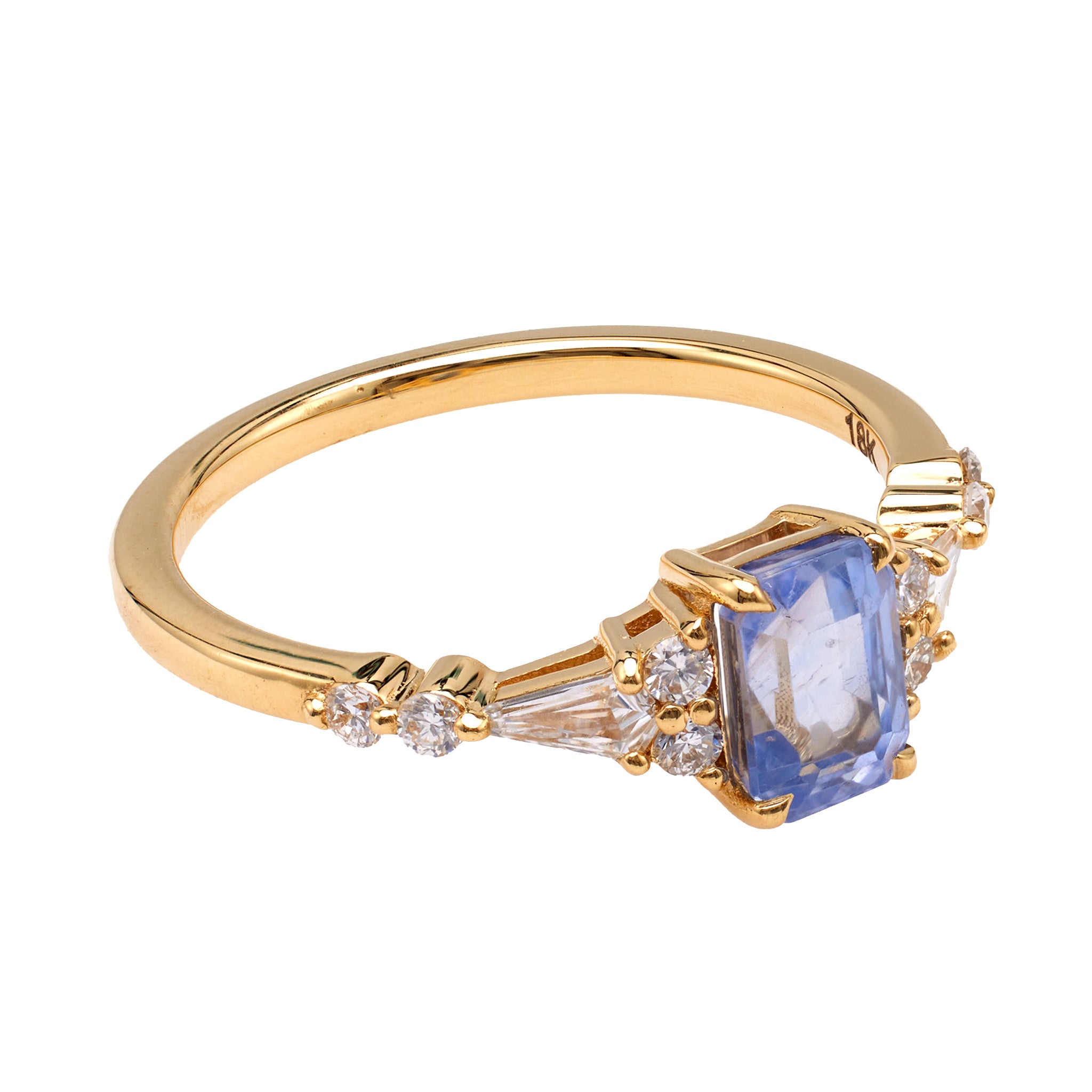 1.23 Carat Sapphire and Diamond 18k Yellow Gold Ring Rings Jack Weir & Sons   
