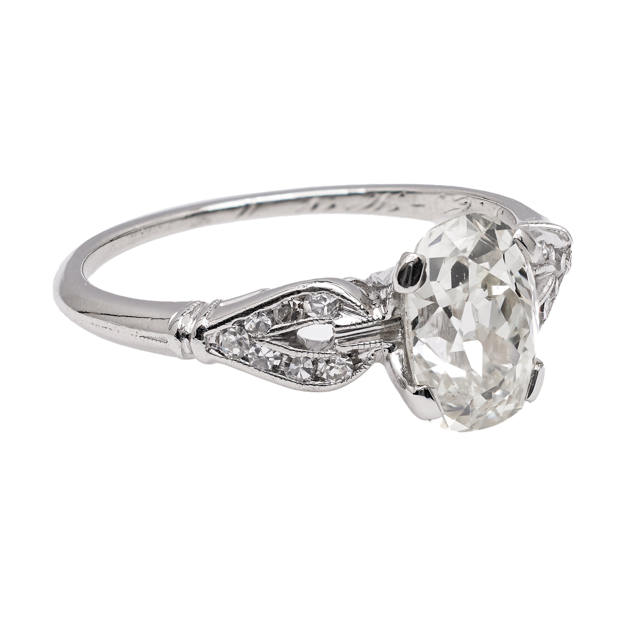 Art Deco GIA 1.20 Carat Old Mine Diamond Platinum Ring Rings Jack Weir & Sons   
