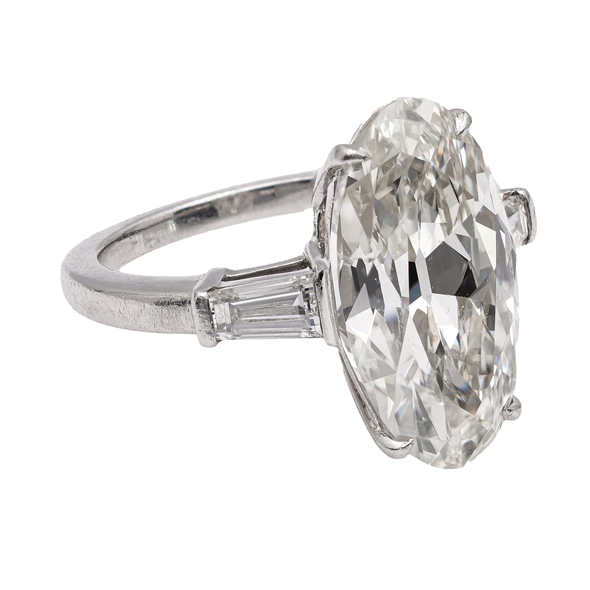 GIA 5.06 Carat Moval Cut Diamond Platinum Ring Rings Jack Weir & Sons   
