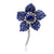 Mid-Century 33 Carat Cabochon Sapphire Diamond 18K White Gold Flower Brooch Brooches Jack Weir & Sons   