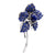 Mid-Century 33 Carat Cabochon Sapphire Diamond 18K White Gold Flower Brooch Brooches Jack Weir & Sons   