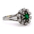 Mid Century Emerald Diamond 18K White Gold Cluster Ring  Jack Weir & Sons   