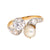 Belle Époque French GIA 0.82 Carat Diamond and Pearl Toi et Moi 18k Yellow Gold Platinum Ring Rings Jack Weir & Sons   