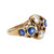 Antique French Diamond and Synthetic Sapphire 14k Yellow Gold Ring Rings Jack Weir & Sons   