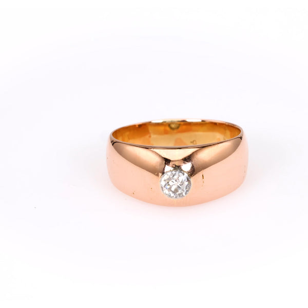 Edwardian Old European Cut Diamond 18k Rose Gold Ring