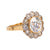 Edwardian GIA 3.54 Carat Old European Cut Diamond 18k Yellow Gold Cluster Ring Rings Jack Weir & Sons   