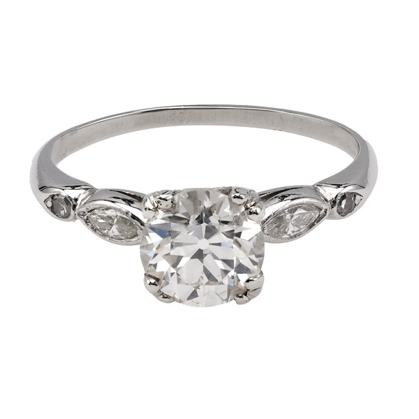 Art Deco GIA 1.19 Carat Old European Cut Diamond Platinum Ring Rings Jack Weir & Sons   