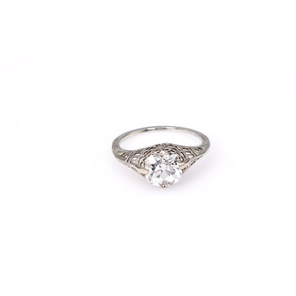 Art Deco GIA 1.68 Carat Old Mine Cut Diamond Ring