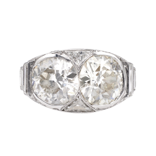 Art Deco GIA Diamond Platinum Toi et Moi Ring Rings Jack Weir & Sons   