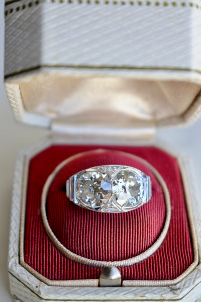 Art Deco GIA Diamond Platinum Toi et Moi Ring Rings Jack Weir & Sons   