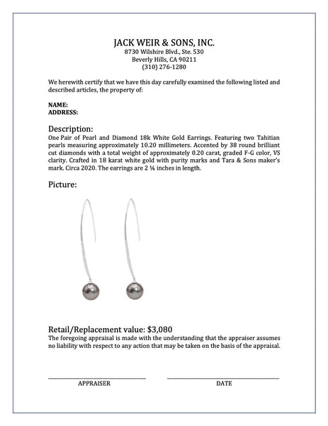 Pearl and Diamond 18k White Gold Earrings Earrings Jack Weir & Sons   