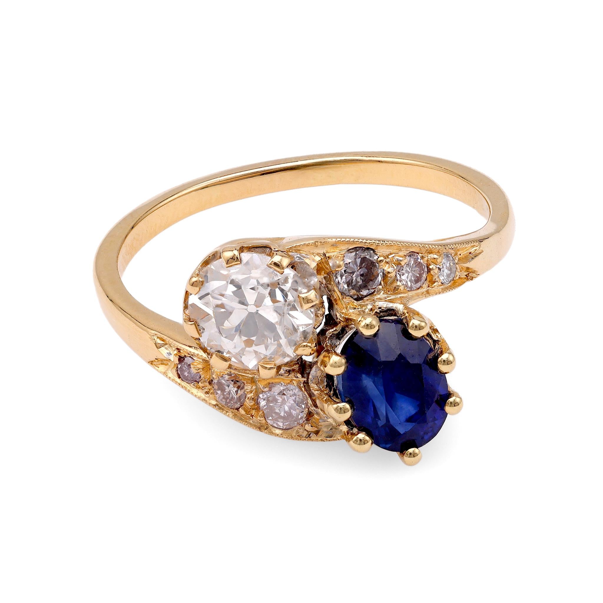 Sapphire and Diamond Toi et Moi Ring  Jack Weir & Sons   