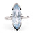 French Mid Century 2.40 Carat Aquamarine 18K White Gold Solitaire Ring Rings Jack Weir & Sons   