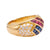 Vintage Mauboussin French Ruby, Sapphire, and Diamond 18k Yellow Gold Dome Ring Rings Jack Weir & Sons   