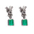 Pair of Mid-Century Emerald and Diamond Platinum Drop Earrings Earrings Jack Weir & Sons   