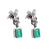 Pair of Mid-Century Emerald and Diamond Platinum Drop Earrings Earrings Jack Weir & Sons   