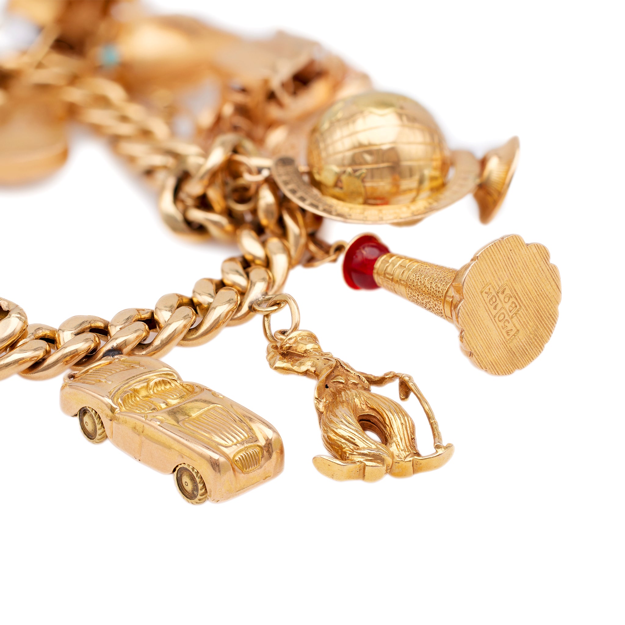 Retro 18k Yellow Gold Charm Bracelet Bracelets Jack Weir & Sons   