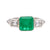 Art Deco Inspired Emerald and Diamond Platinum Ring Rings Jack Weir & Sons   