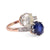 Edwardian GIA 2.07 Carat Diamond & 2.89 Carat Sapphire Toi Et Moi Rose Gold Ring  Jack Weir & Sons   