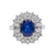 Vintage GIA 2.80 Carat Ceylon Sapphire Diamond 18k White Gold Cluster Ring Rings Jack Weir & Sons   