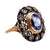 Antique IGI Ceylon No Heat Sapphire and Diamond 18k Yellow Gold Silver Ring Rings Jack Weir & Sons   