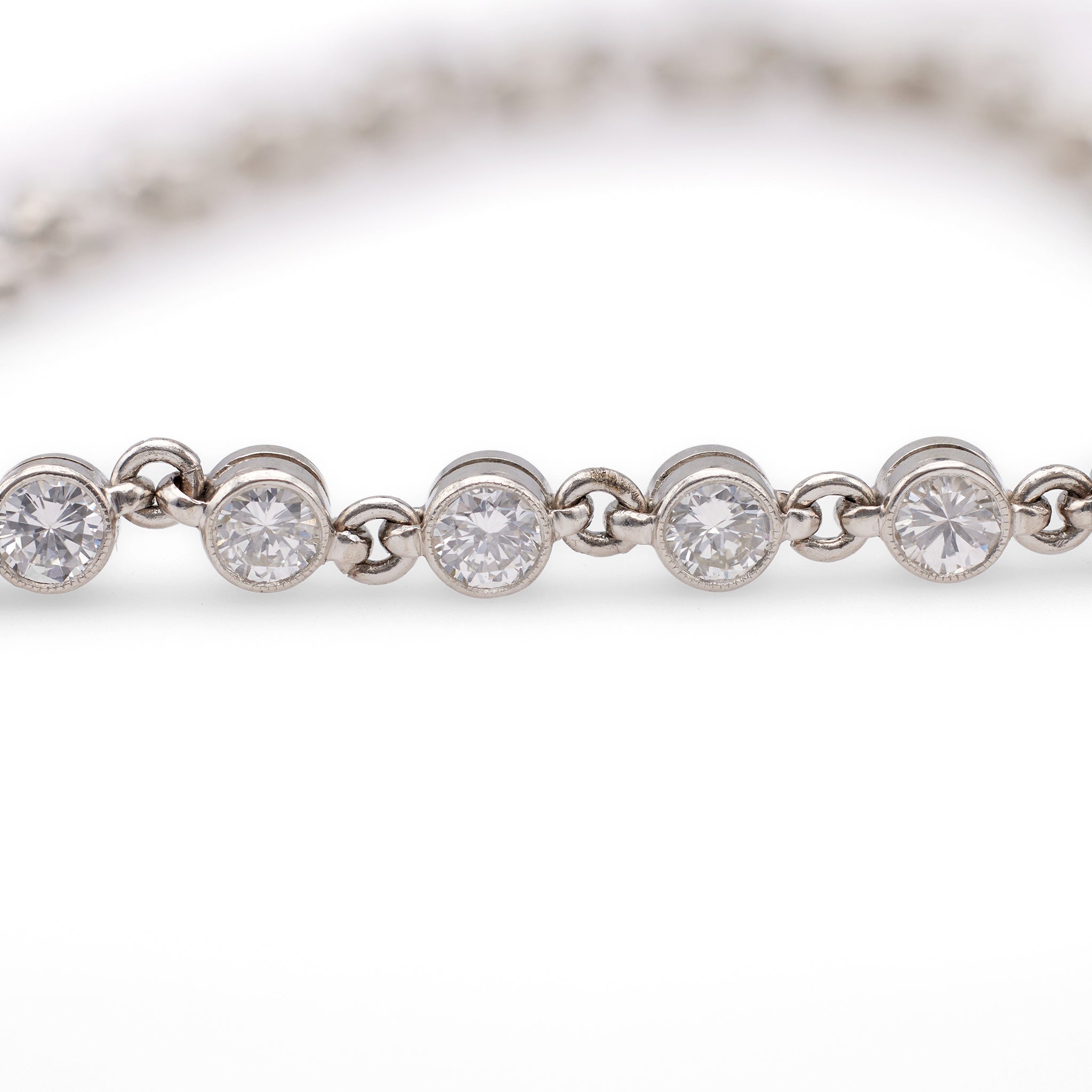 Art Deco Inspired 3.37 Carat Total Weight Diamond Platinum Tennis Bracelet Bracelets Jack Weir & Sons   