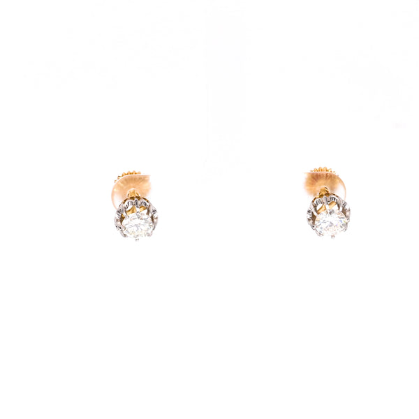 Antique Inspired 1.50 Carat Total Weight Diamond Stud Earrings