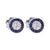Art Deco Inspired Diamond and Sapphire Target Stud Earrings Earrings Jack Weir & Sons   