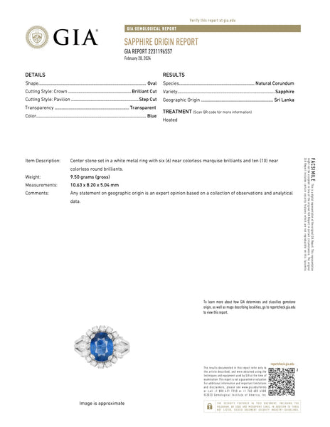 Mid-Century GIA 3.94 Carat Ceylon Sapphire Diamond Platinum Ring Rings Jack Weir & Sons   