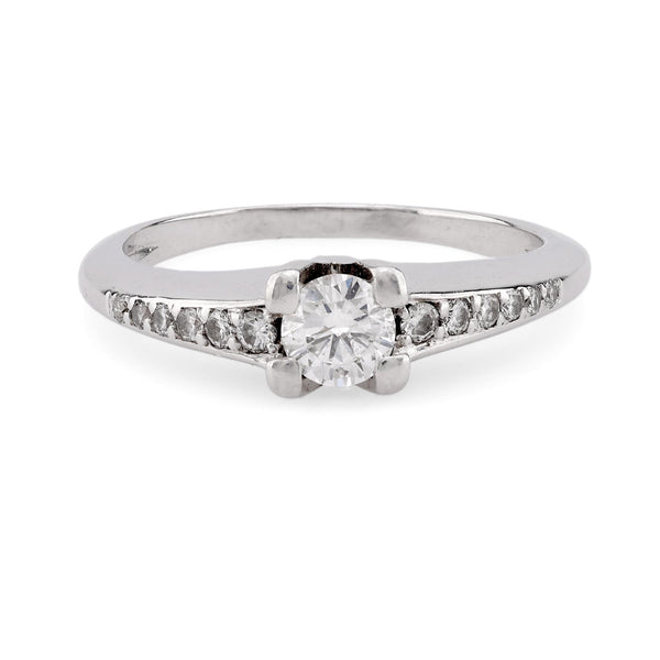 Modern French Diamond Platinum Engagement Ring  Jack Weir & Sons   