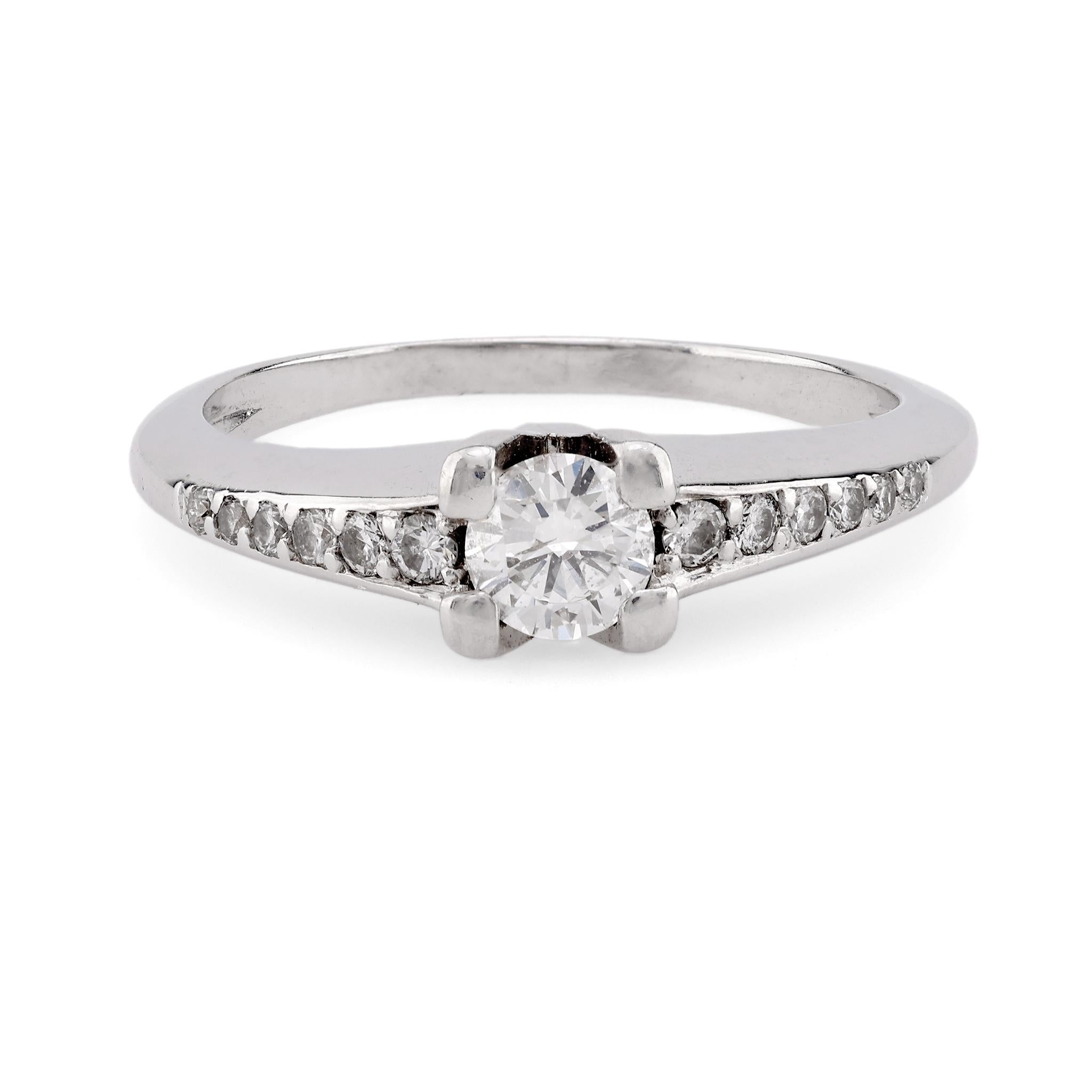 Modern French Diamond Platinum Engagement Ring Rings Jack Weir & Sons   