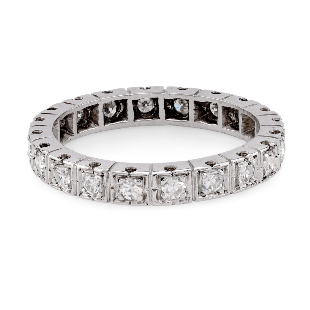 Art Deco French Diamond Platinum Eternity Band  Jack Weir & Sons   