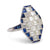 Art Deco Inspired Diamond Sapphire Platinum Dinner Ring Rings Jack Weir & Sons   