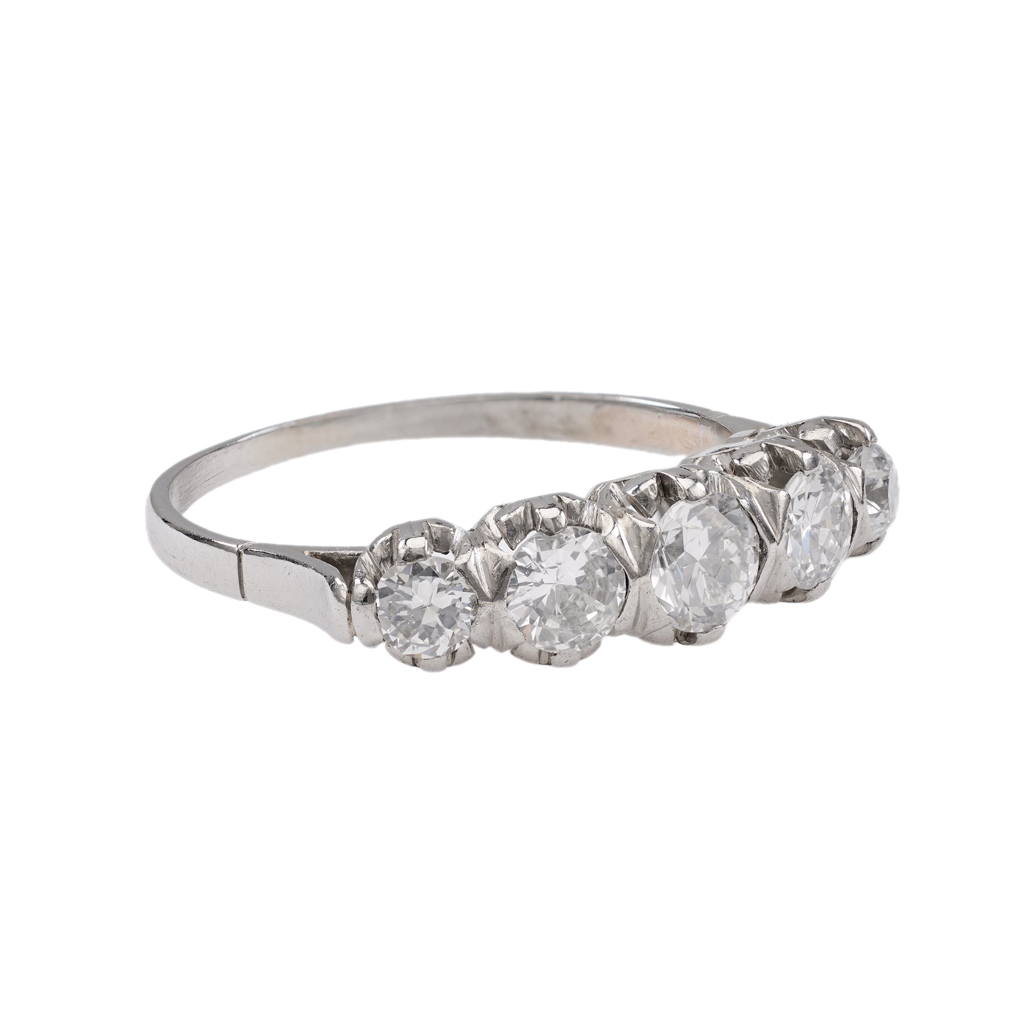 Art Deco Diamond Platinum Five Stone Ring Rings Jack Weir & Sons   