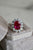 Vintage GIA 4.26 Carat Ruby Diamond 18k White Gold Cluster Ring Rings Jack Weir & Sons   