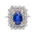 Vintage GIA 2.08 Carat Ceylon Sapphire 18k White Gold Double Halo Ring Rings Jack Weir & Sons   