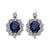 Vintage Austrian Sapphire Diamond 18k White Gold Cluster Earrings Earrings Jack Weir & Sons   
