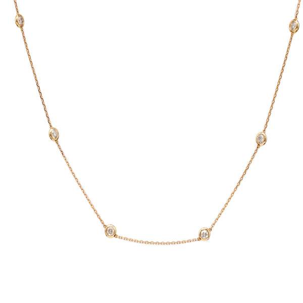 14k Yellow Gold Diamonds By The Yard Necklace Necklaces Jack Weir & Sons   