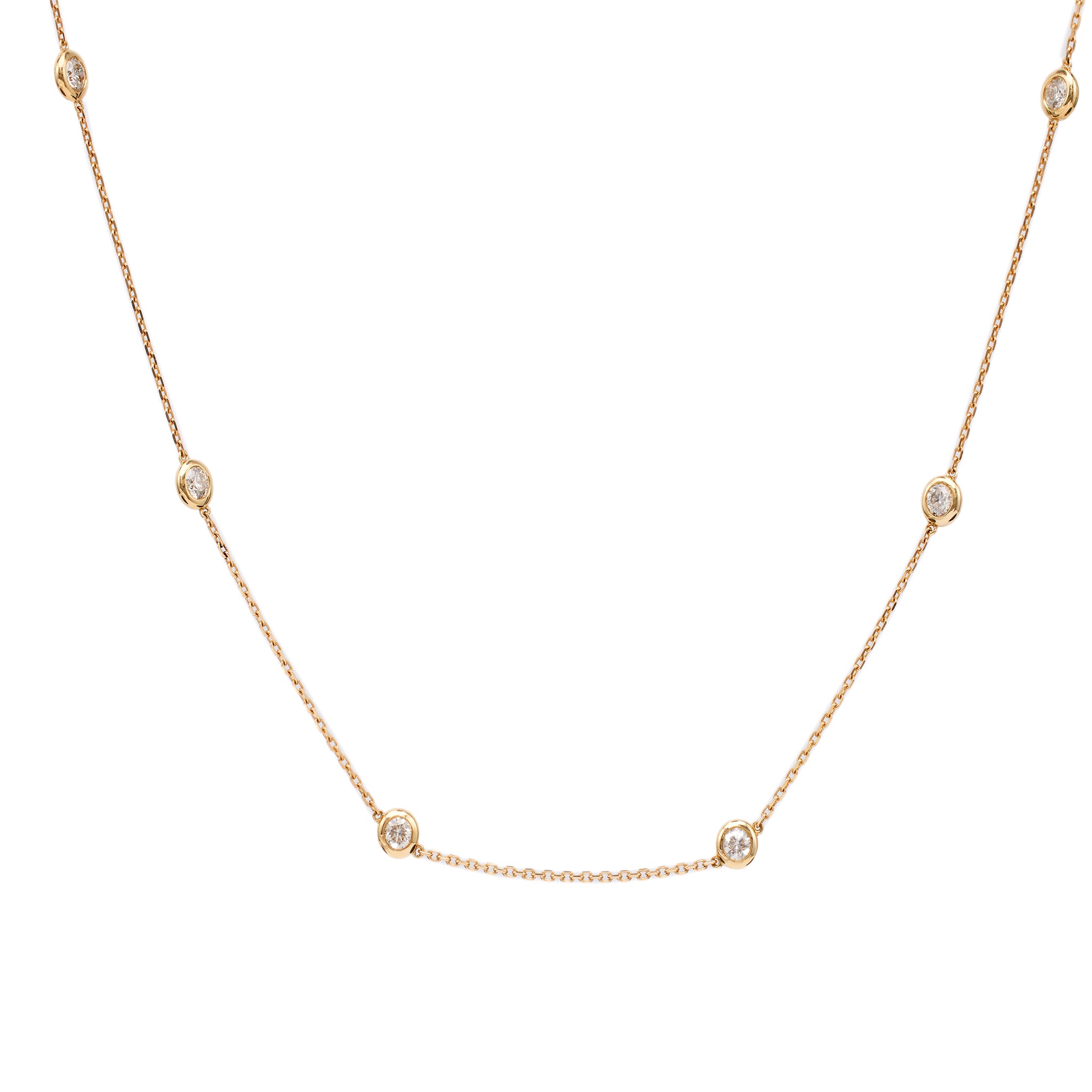 14k Yellow Gold Diamonds By The Yard Necklace Necklaces Jack Weir & Sons   